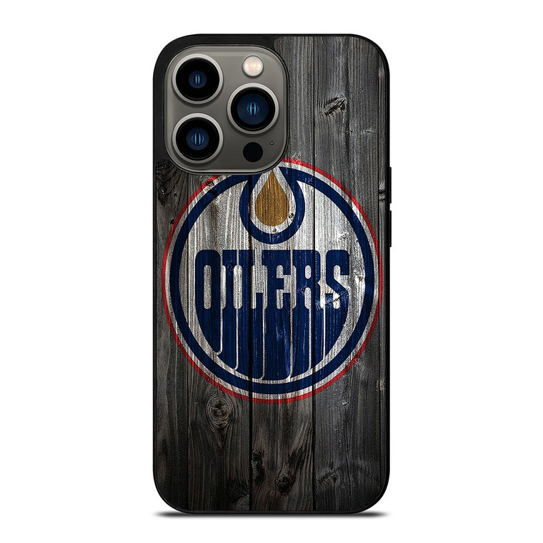 EDMONTON OILERS WOODEN LOGO iPhone 13 Pro Case Cover