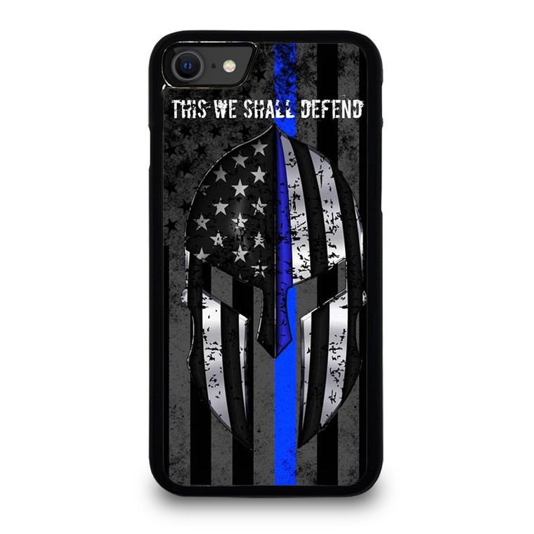 BLUE LINE POLICE WARRIOR iPhone SE 2020 Case Cover