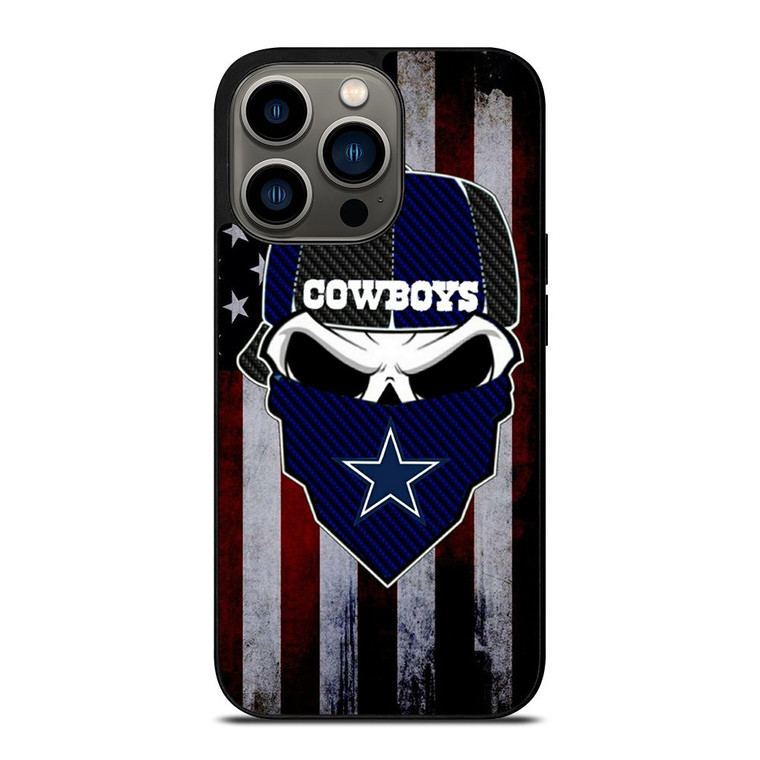 DALLAS COWBOYS SKULL USA FLAG iPhone 13 Pro Case Cover