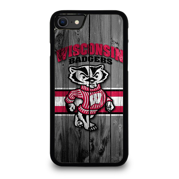 WISCONSIN BADGER WOODEN LOGO iPhone SE 2020 Case Cover