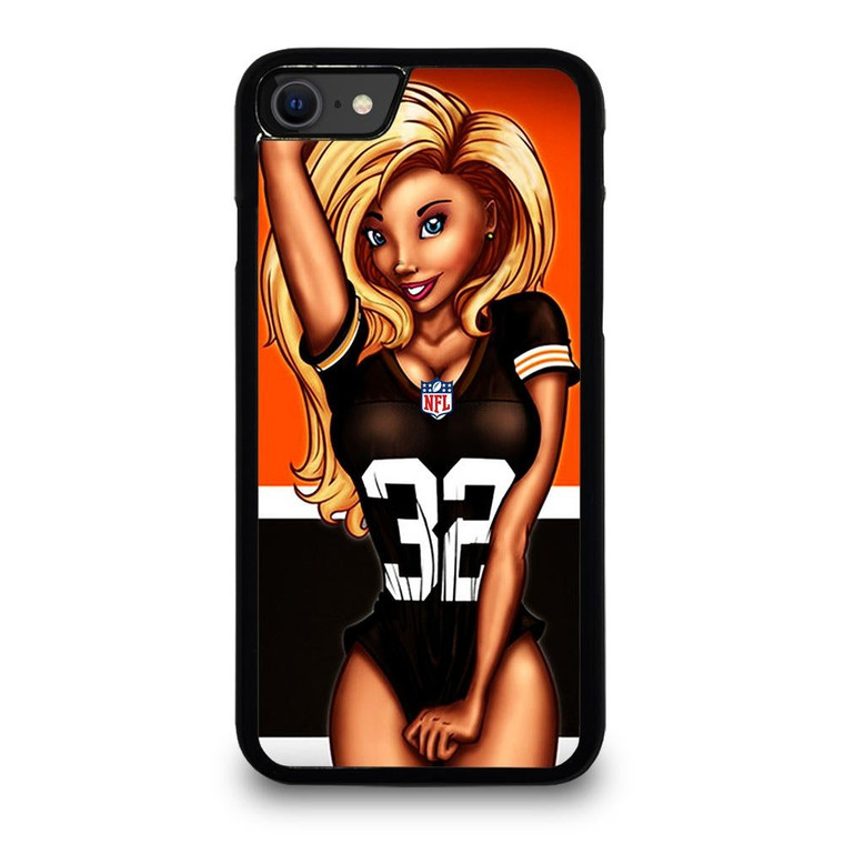 CLEVELAND BROWNS NFL CARTOON GIRL iPhone SE Case Cover iPhone SE 2020 Case Cover