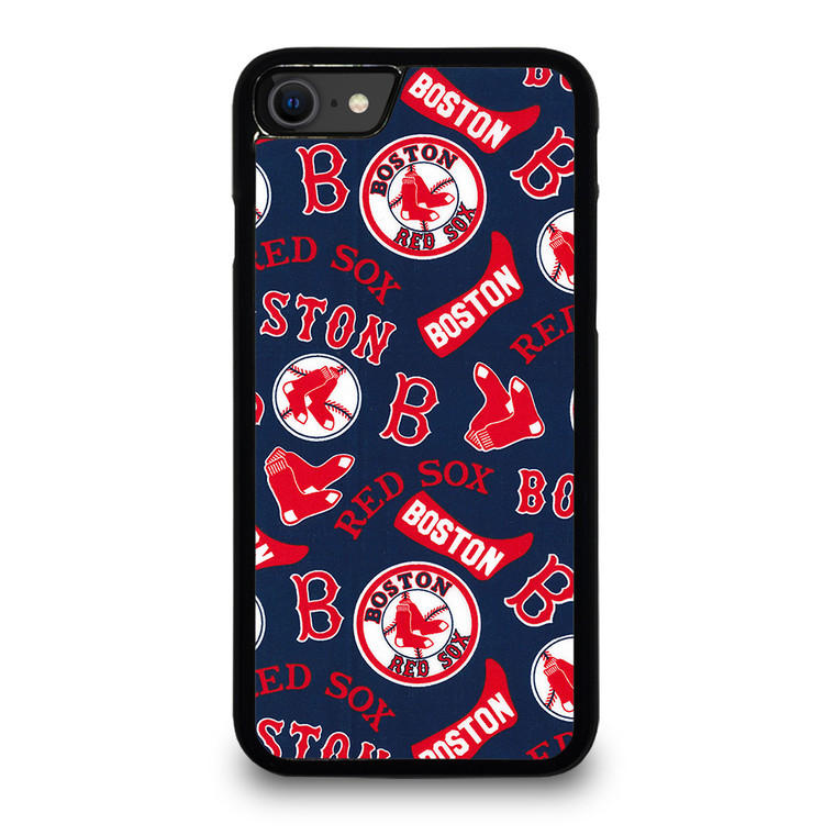 BOSTON RED SOX BASEBALL PATTERN iPhone SE 2020 Case Cover