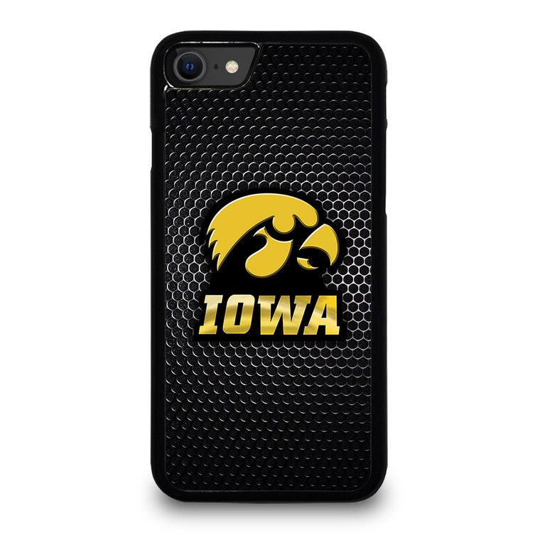 IOWA HAWKEYES METAL LOGO iPhone SE 2020 Case Cover