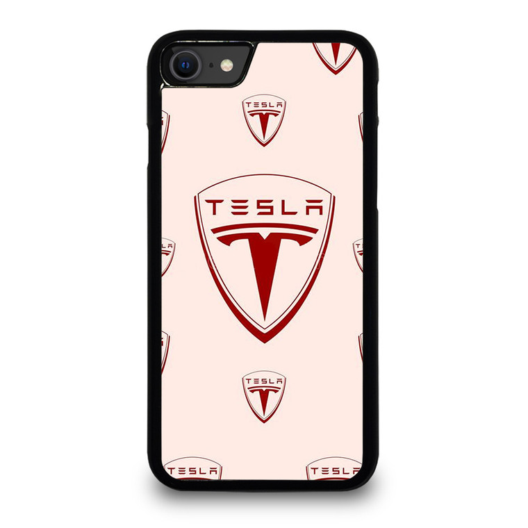 TESLA CAR LOGO COLLAGE iPhone SE 2020 Case Cover