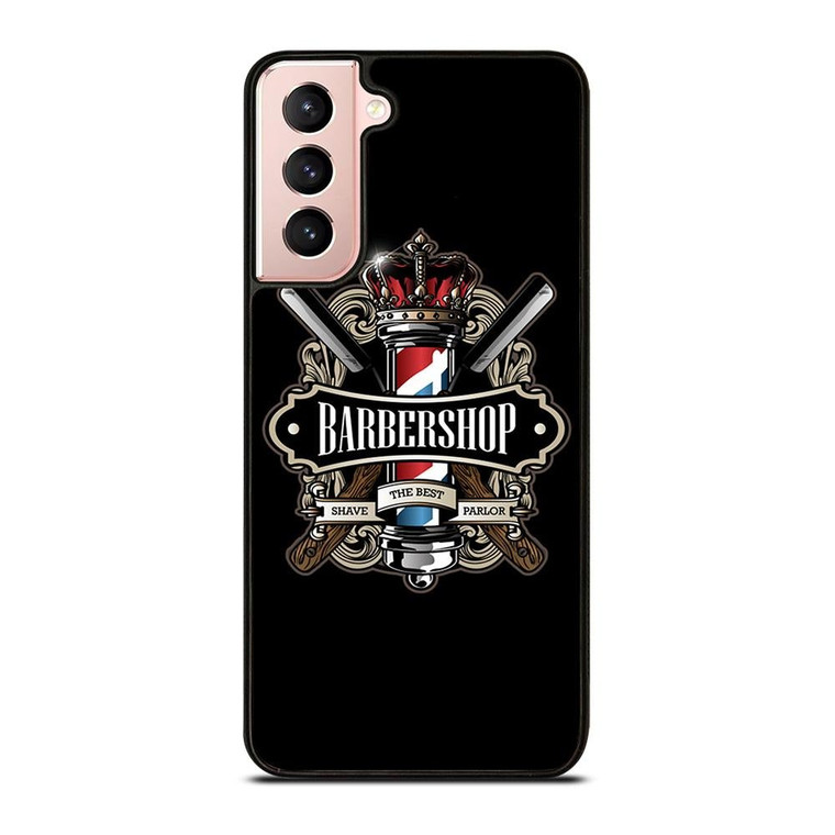 BARBERSHOP POLE HAIR CUT LOGO Samsung Galaxy S21 Case Cover