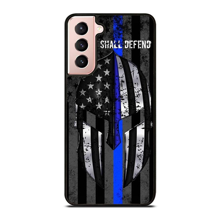BLUE LINE POLICE WARRIOR Samsung Galaxy S21 Case Cover