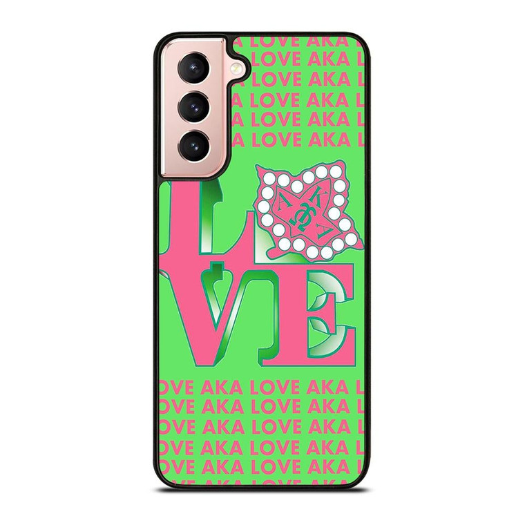 LOVE AKA PINK AND GREEN Samsung Galaxy S21 Case Cover