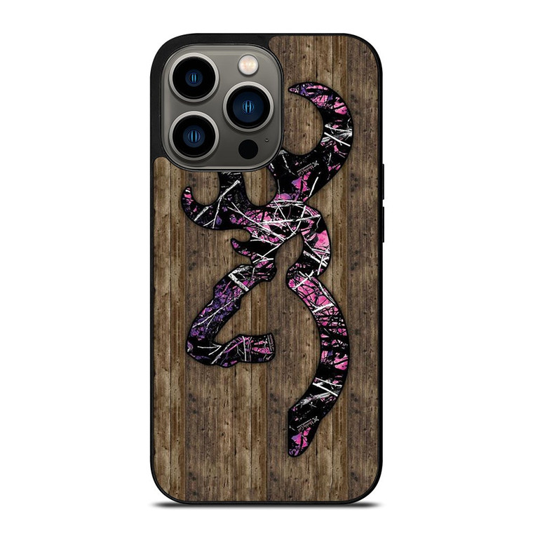 CAMO BROWNING PINK WOOD iPhone 13 Pro Case Cover