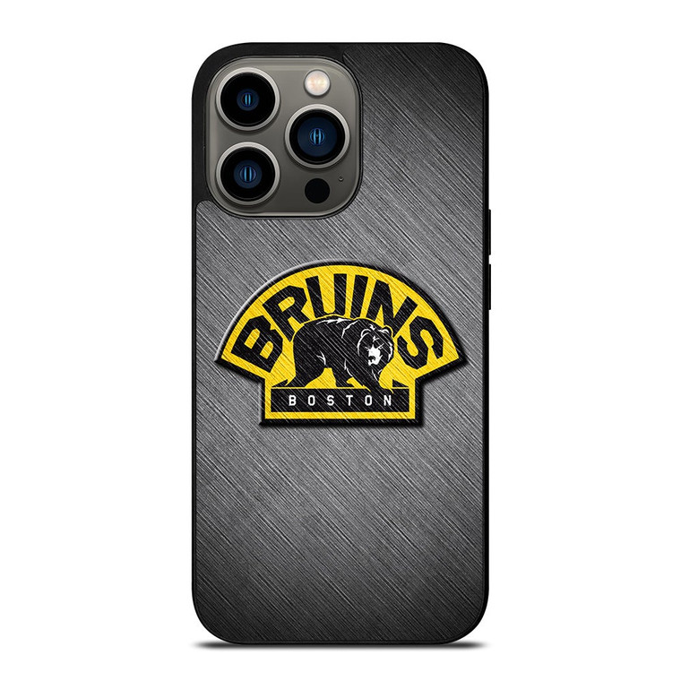BOSTON BRUINS METAL LOGO iPhone 13 Pro Case Cover