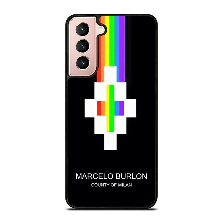 MARCELO BURLON MILAN RAINBOW LOGO Samsung Galaxy S21 Case Cover