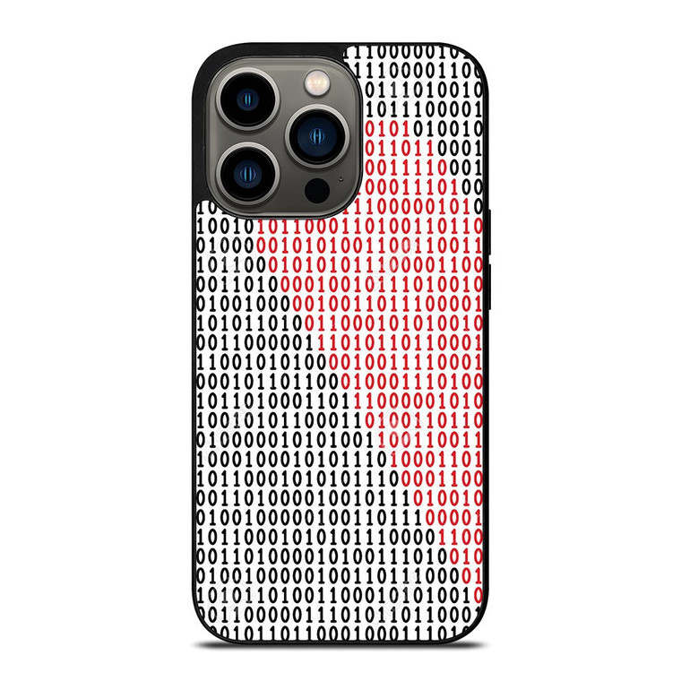 BINARY CODE HALF HEART PATTERN iPhone 13 Pro Case Cover