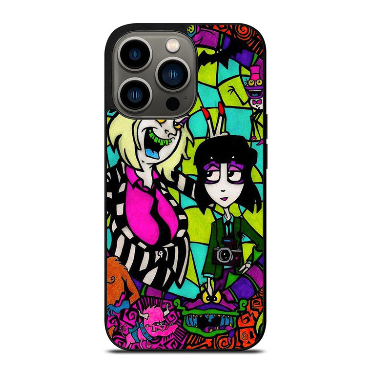 BEETLEJUICE TIM BURTON CARTOON  GLASS iPhone 13 Pro Case Cover