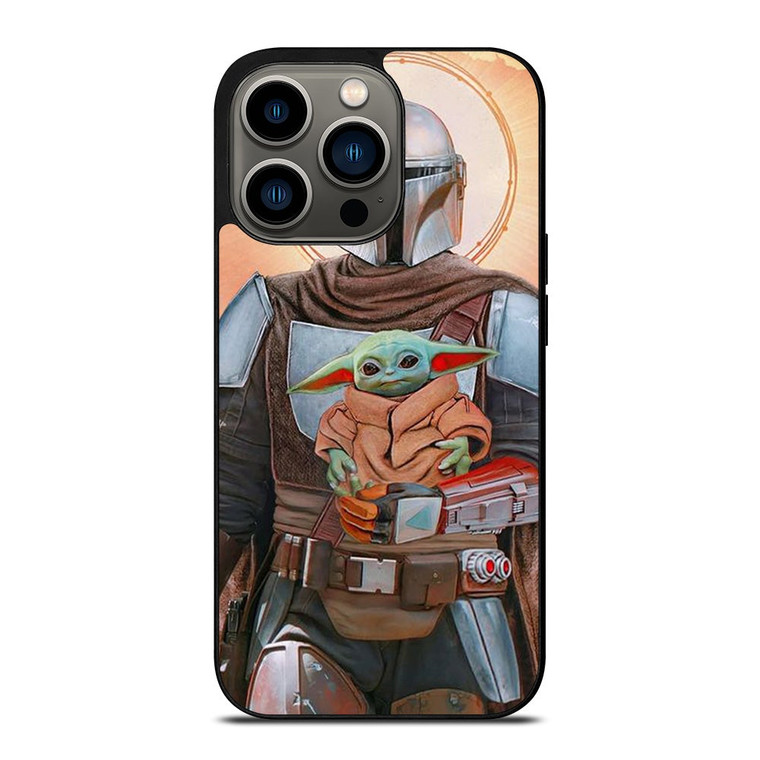 BABY YODA AND THE MANDALORIAN STAR WARS iPhone 13 Pro Case Cover
