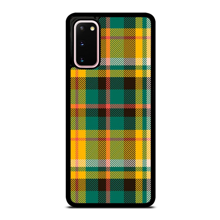 YELLOW GREEN TARTAN PATTERN Samsung Galaxy S20 Case Cover