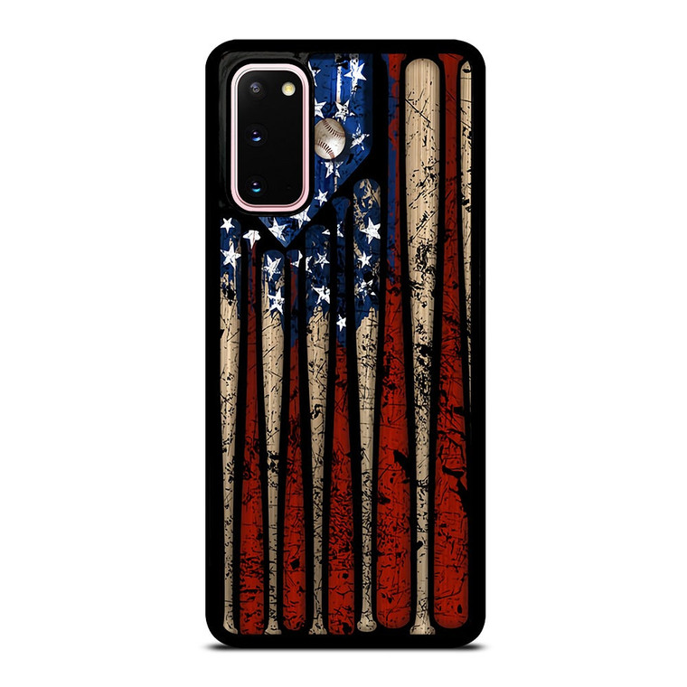 USA FLAG AMERICAN BASEBALL Samsung Galaxy S20 Case Cover