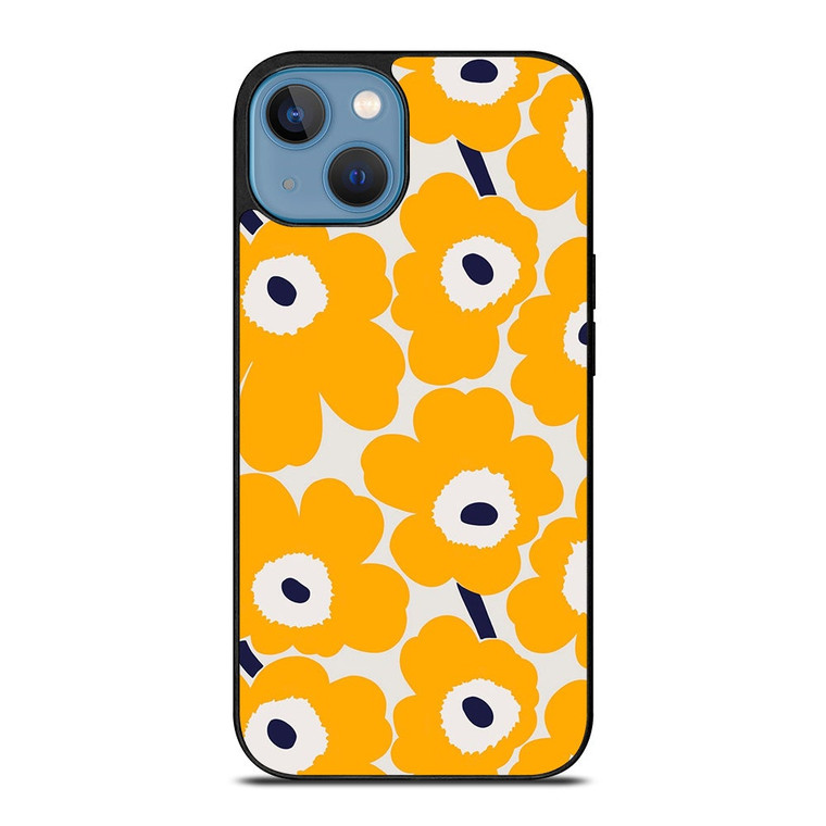 YELLOW RETRO FLORAL PATTERN iPhone 13 Case Cover