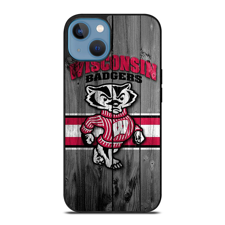 WISCONSIN BADGER WOODEN LOGO iPhone 13 Case Cover