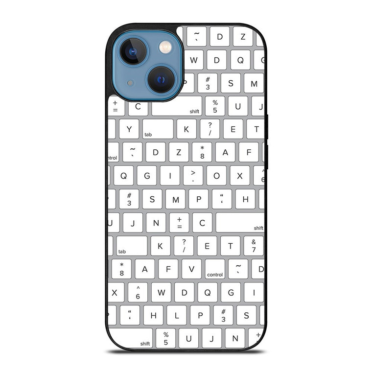 WHITE KEYBOARD PATTERN iPhone 13 Case Cover