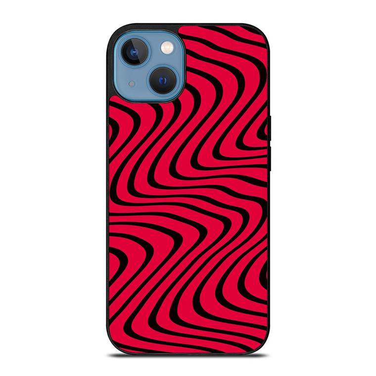 WAVY RED PATTERN iPhone 13 Case Cover