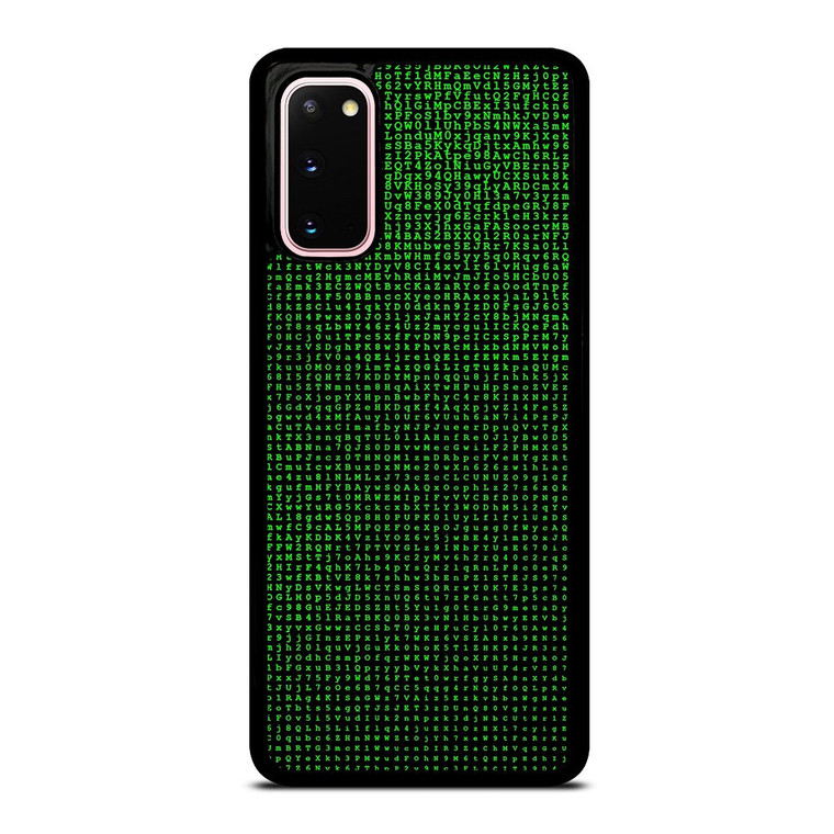 GREEN BINARY CODE PATTERN Samsung Galaxy S20 Case Cover