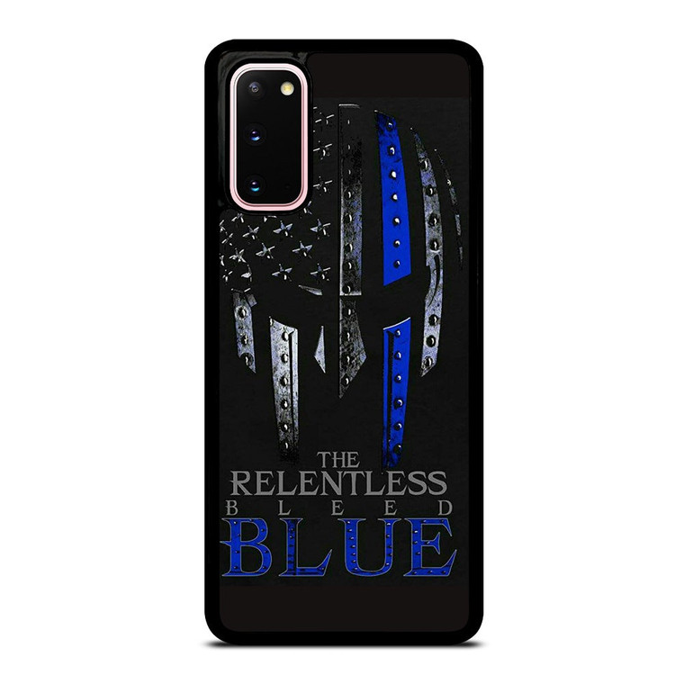 BLUE LINE POLICE WARRIOR SKULL Samsung Galaxy S20 Case Cover