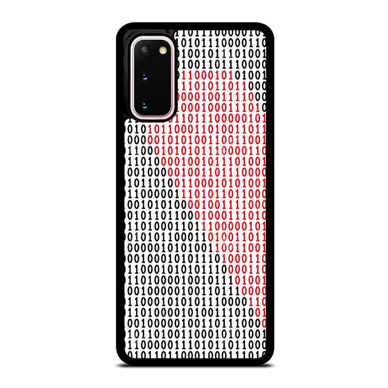 BINARY CODE HALF HEART PATTERN Samsung Galaxy S20 Case Cover