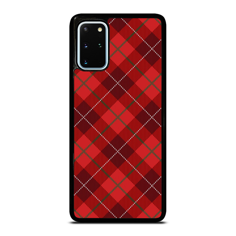 RED TARTAN CROSS PATTERN Samsung Galaxy S20 Plus Case Cover