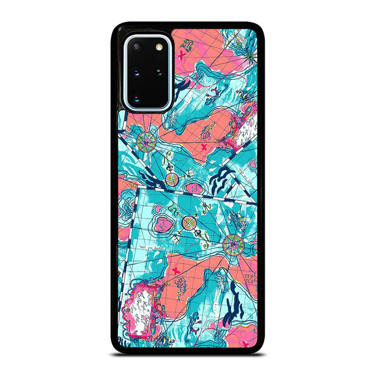 LILLY PULITZER MAP PATTERN Samsung Galaxy S20 Plus Case Cover