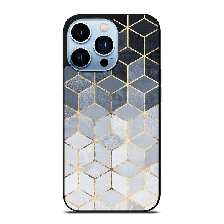 SOFT BLUE GRADIENT CUBES iPhone 13 Pro Max Case Cover