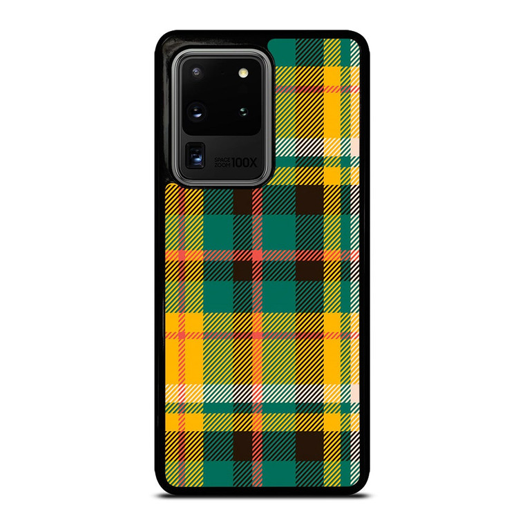 YELLOW GREEN TARTAN PATTERN Samsung Galaxy S20 Ultra Case Cover