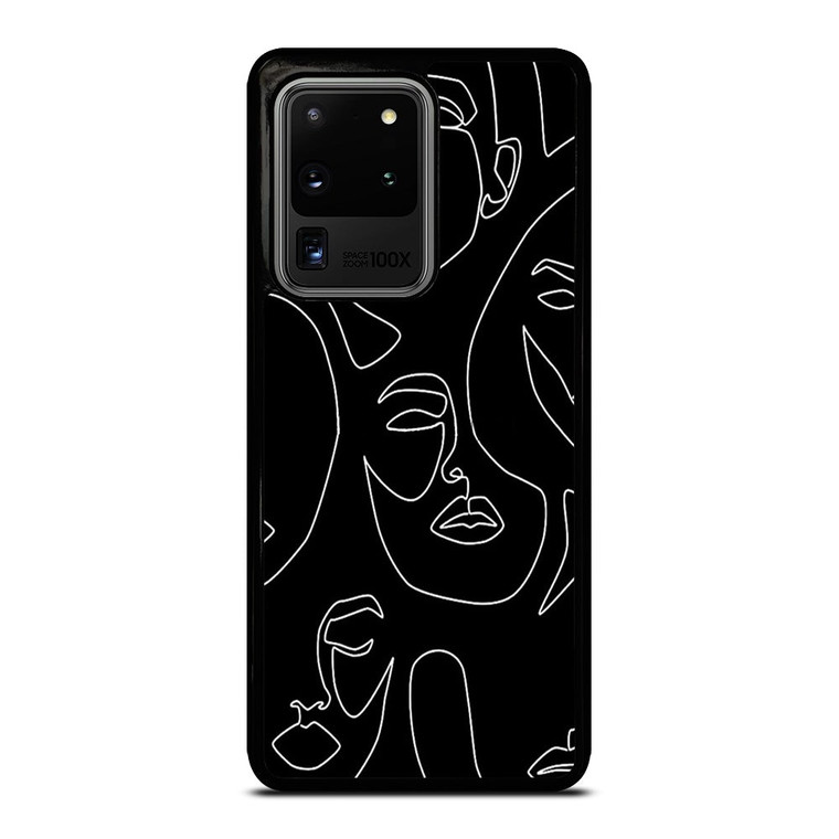 WOMAN FACE SKETCH PATTERN Samsung Galaxy S20 Ultra Case Cover