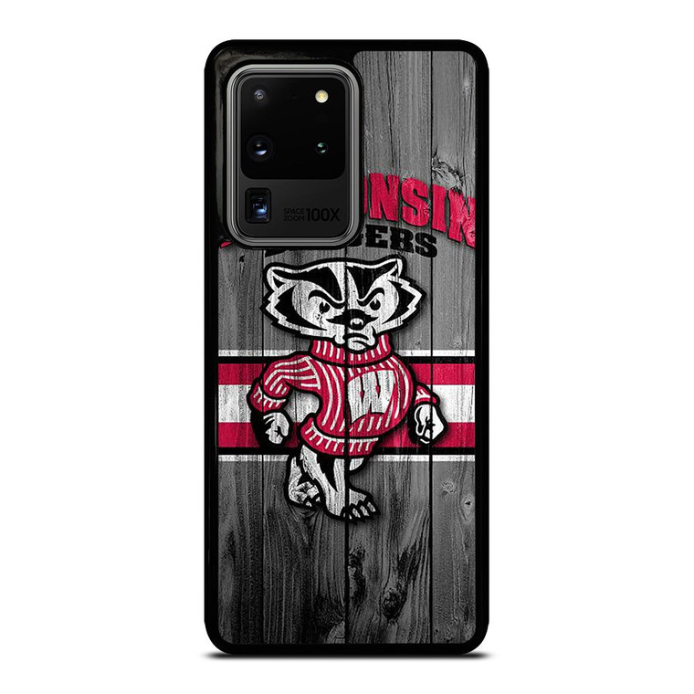 WISCONSIN BADGER WOODEN LOGO Samsung Galaxy S20 Ultra Case Cover