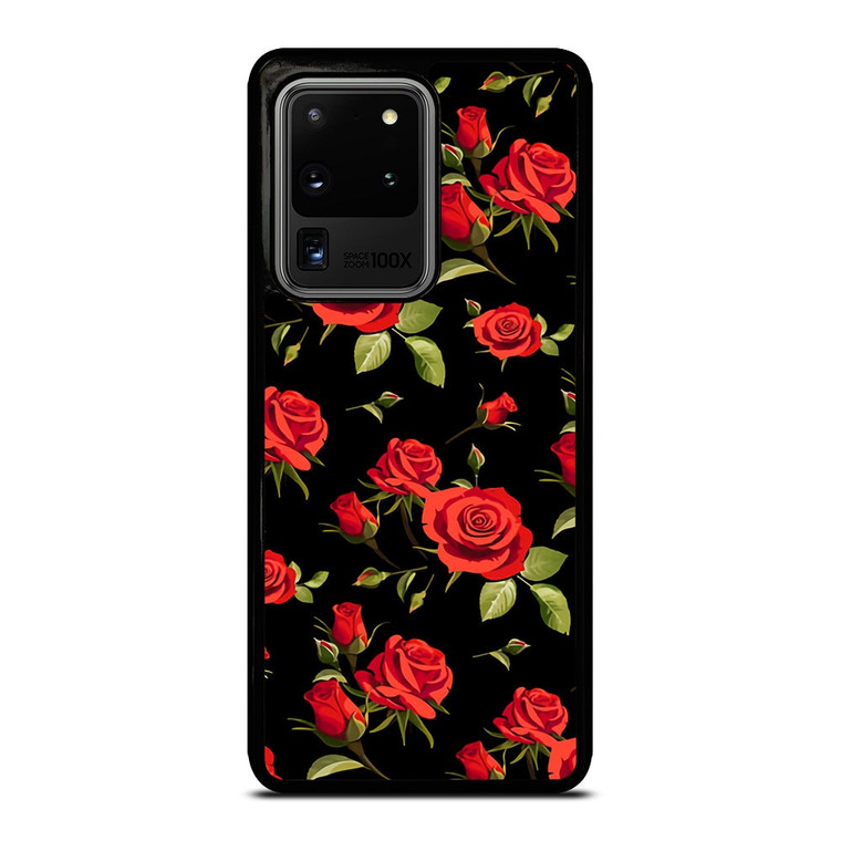 SEAMLESS RED ROSE PATTERN Samsung Galaxy S20 Ultra Case Cover