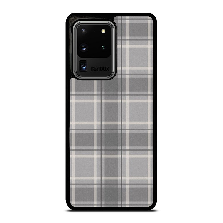 GREY TARTAN PLAID PATTERN Samsung Galaxy S20 Ultra Case Cover