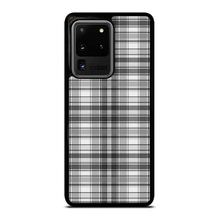 GREY CHECK FABRIC TEXTURES Samsung Galaxy S20 Ultra Case Cover