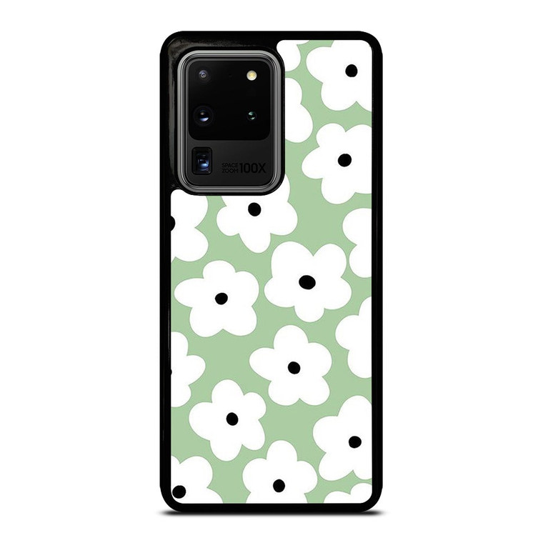 GREEN RETRO FLORAL PATTERN Samsung Galaxy S20 Ultra Case Cover