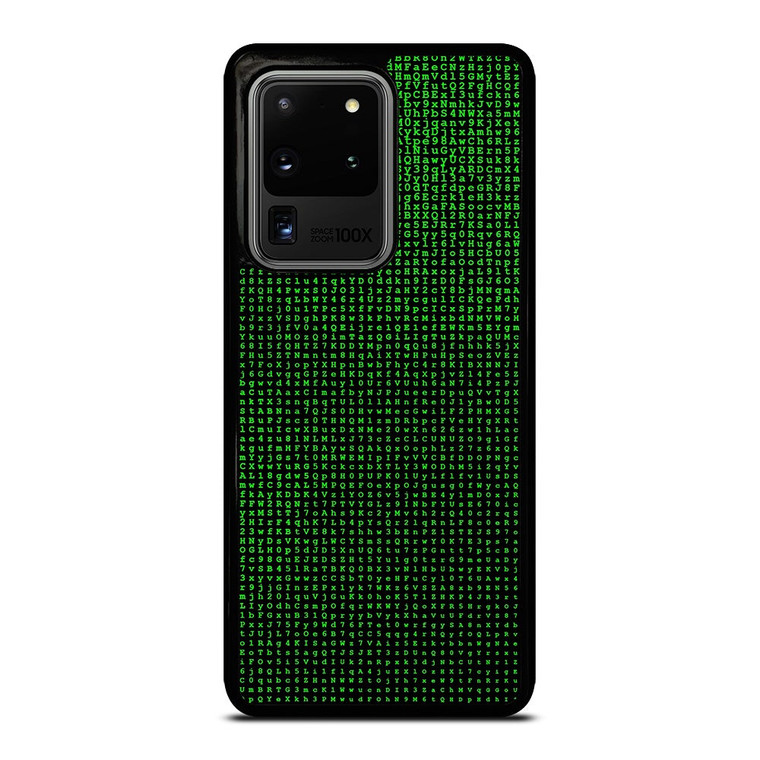 GREEN BINARY CODE PATTERN Samsung Galaxy S20 Ultra Case Cover