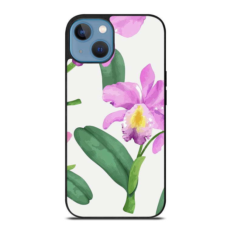 PURPLE ORCHID FLOWER PAINTING iPhone 13 Case Cover
