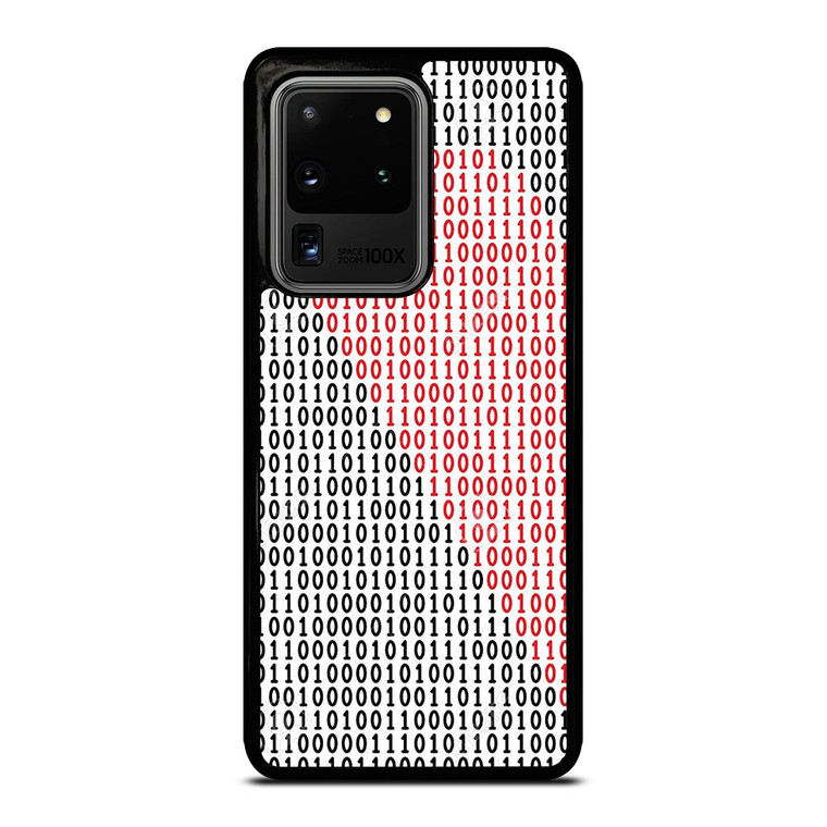 BINARY CODE HALF HEART PATTERN Samsung Galaxy S20 Ultra Case Cover