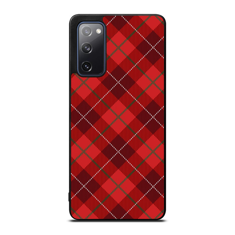 RED TARTAN CROSS PATTERN Samsung Galaxy S20 FE Case Cover