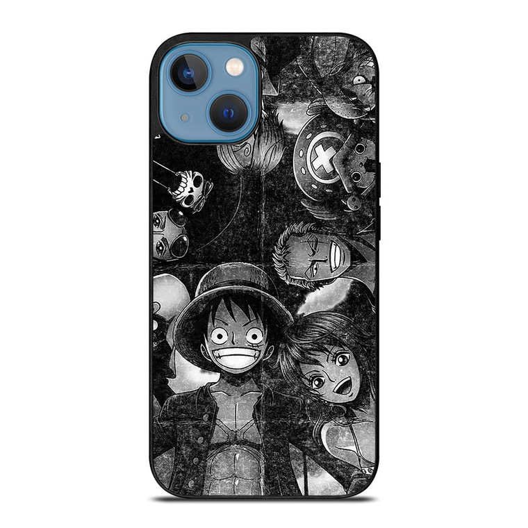 ONE PIECE BLACK WHITE GRUNGE ALL iPhone 13 Case Cover