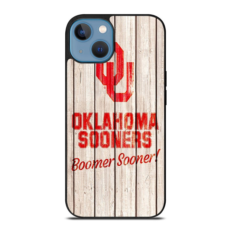 OKLAHOMA SOONERS WOODEN LOGO iPhone 13 Case Cover