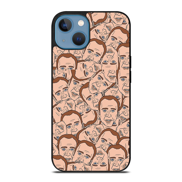 NICOLAS CAGE CARTOON COLLAGE iPhone 13 Case Cover