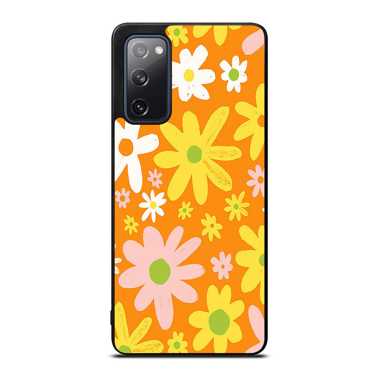 FLOWER POWER ORANGE PATTERN Samsung Galaxy S20 FE Case Cover