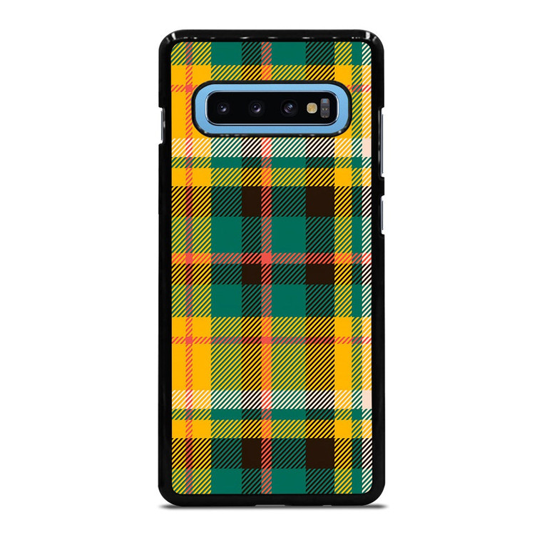 YELLOW GREEN TARTAN PATTERN Samsung Galaxy S10 Plus Case Cover