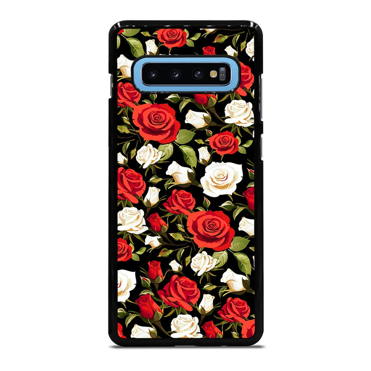 SEAMLESS RED WHITE ROSE PATTERN Samsung Galaxy S10 Plus Case Cover SEAMLESS RED WHITE ROSE PATTERN Samsung Galaxy S10 Plus Case Cover