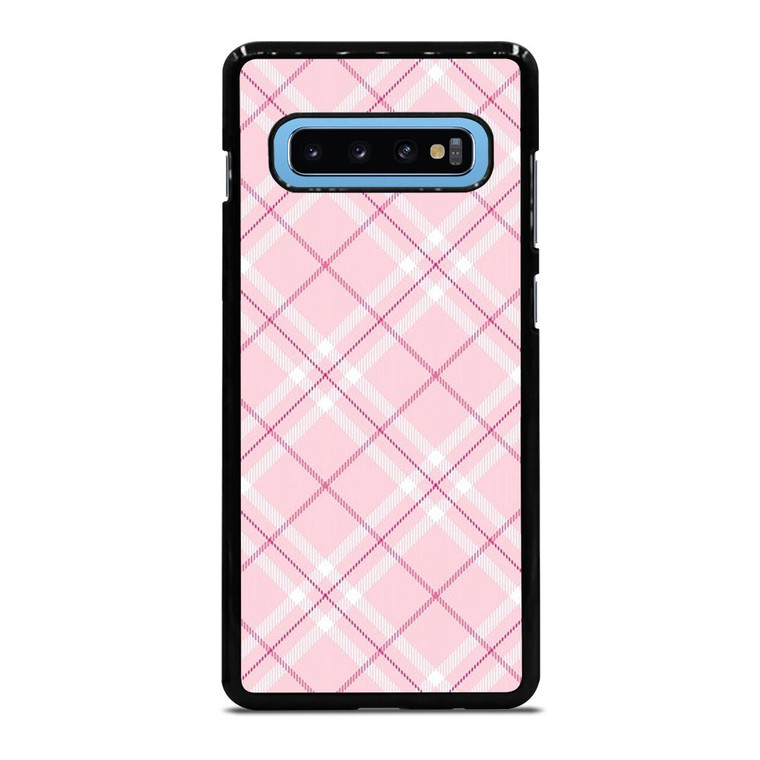 LIGHT PINK PLAID PATTERN Samsung Galaxy S10 Plus Case Cover
