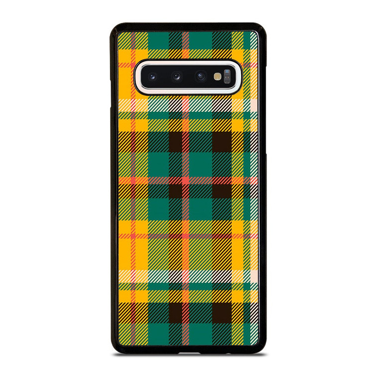 YELLOW GREEN TARTAN PATTERN Samsung Galaxy S10 Case Cover