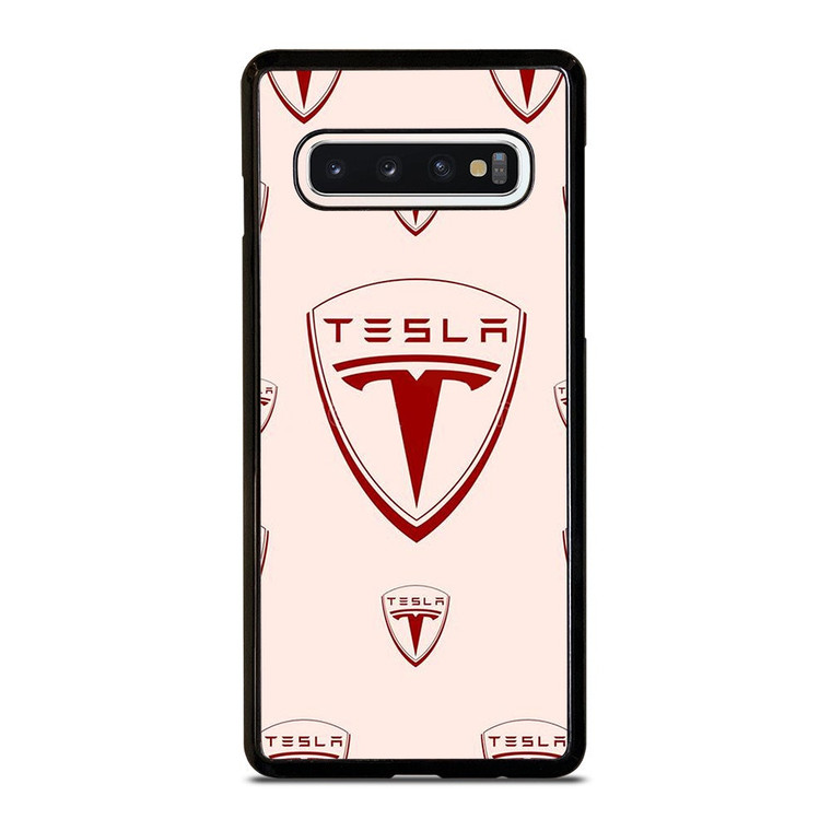 TESLA CAR LOGO COLLAGE Samsung Galaxy S10 Case Cover