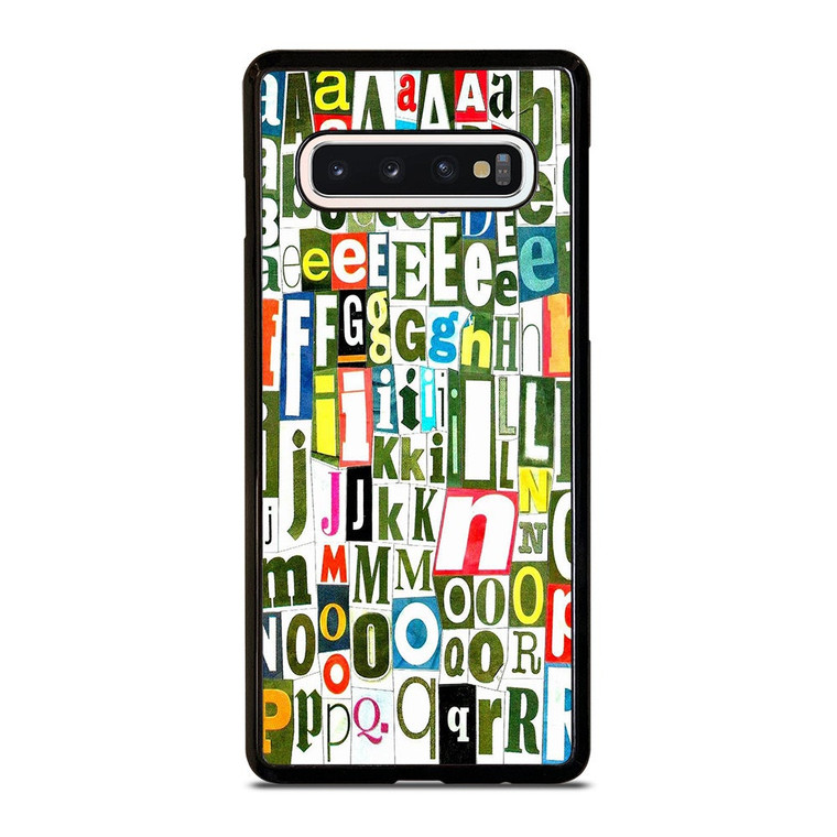 RETRO ALPHABET GREEN COLLAGE Samsung Galaxy S10 Case Cover